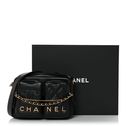 Chanel Calfskin Quilted Small Camera Case Black 10 of 10