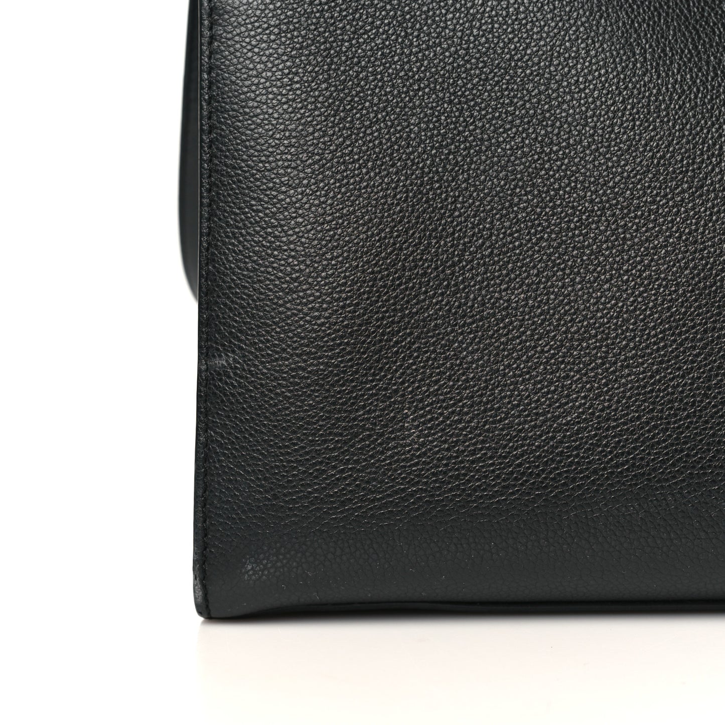 Grainy Calfskin Medium Title Bag Black
