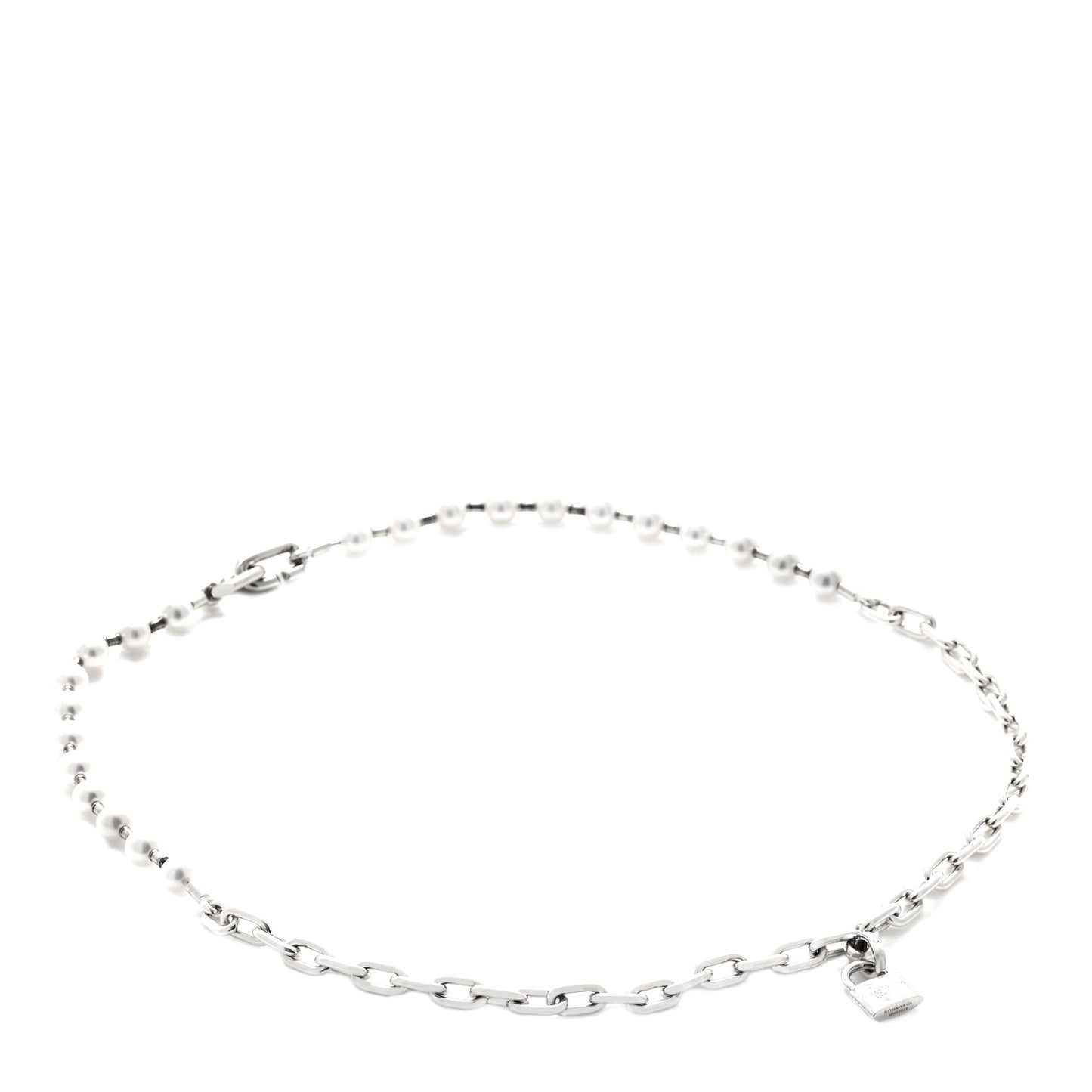 Sterling Silver Freshwater Cultured Pearl HardWear Lock Bracelet