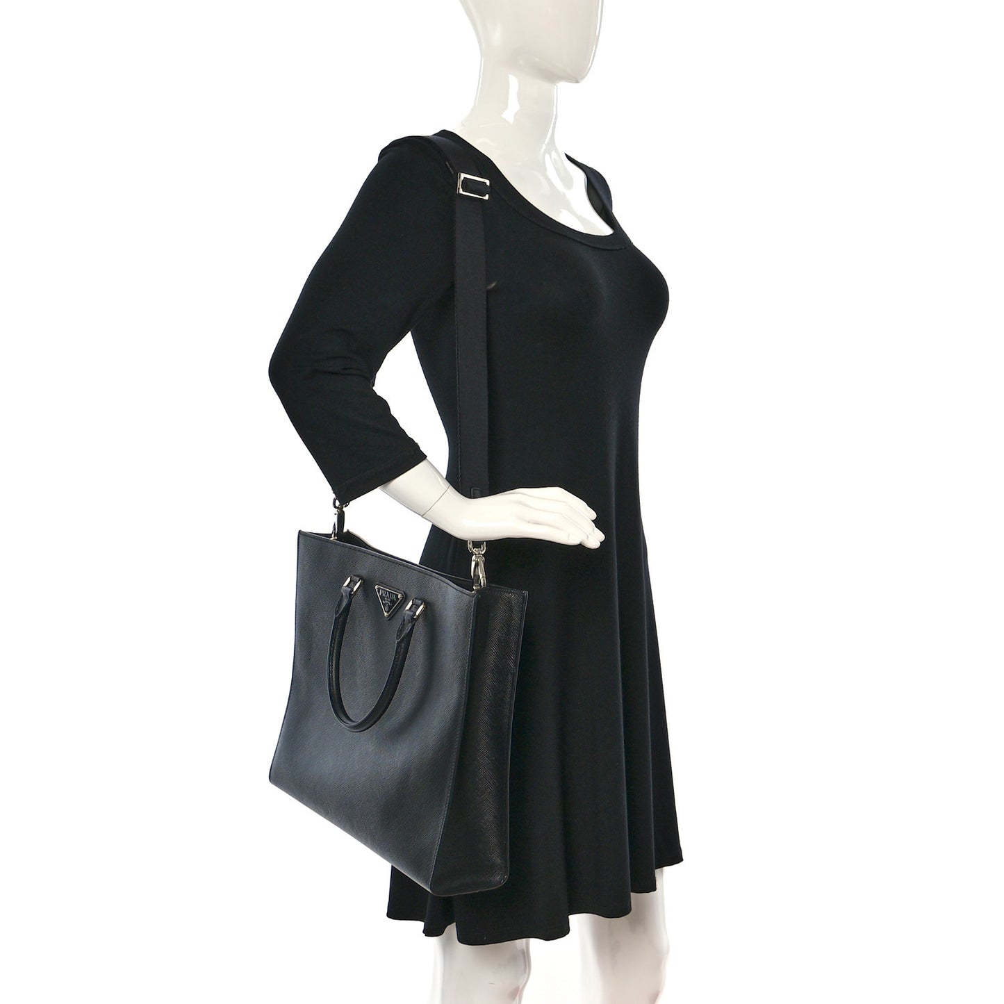 Saffiano Cuir Tote Bag Black