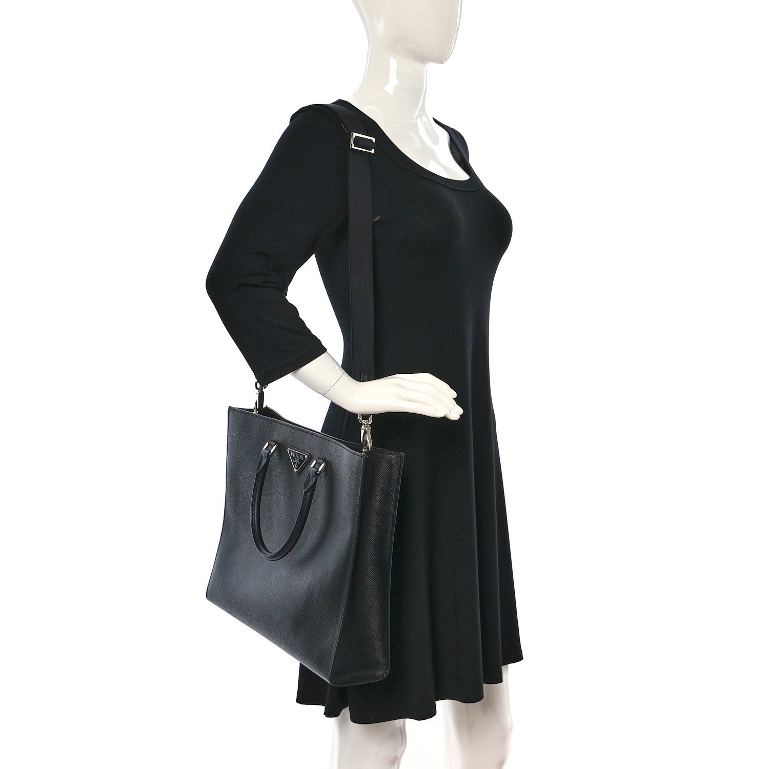 Prada Saffiano Cuir Tote Bag Black 3 of 8