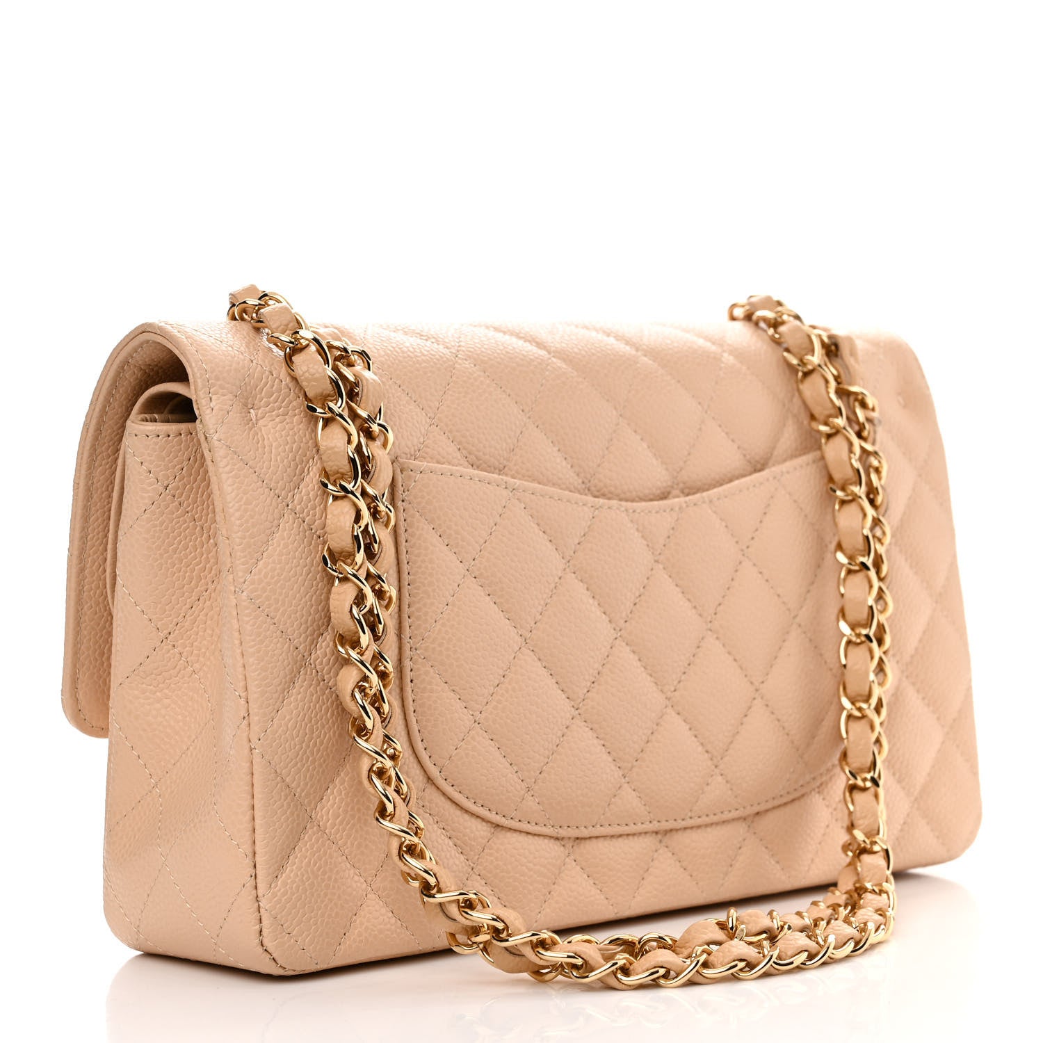 Chanel Caviar Quilted Medium Double Flap Beige 3 of 10