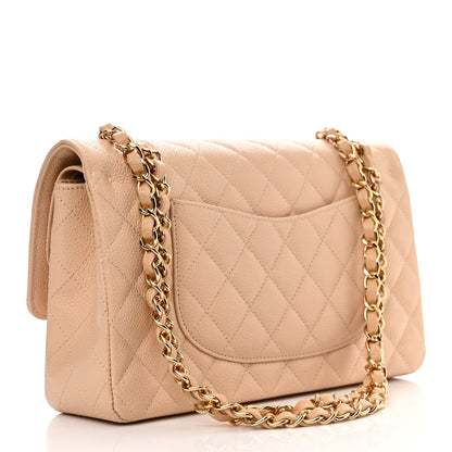 Chanel Caviar Quilted Medium Double Flap Beige 3 of 10