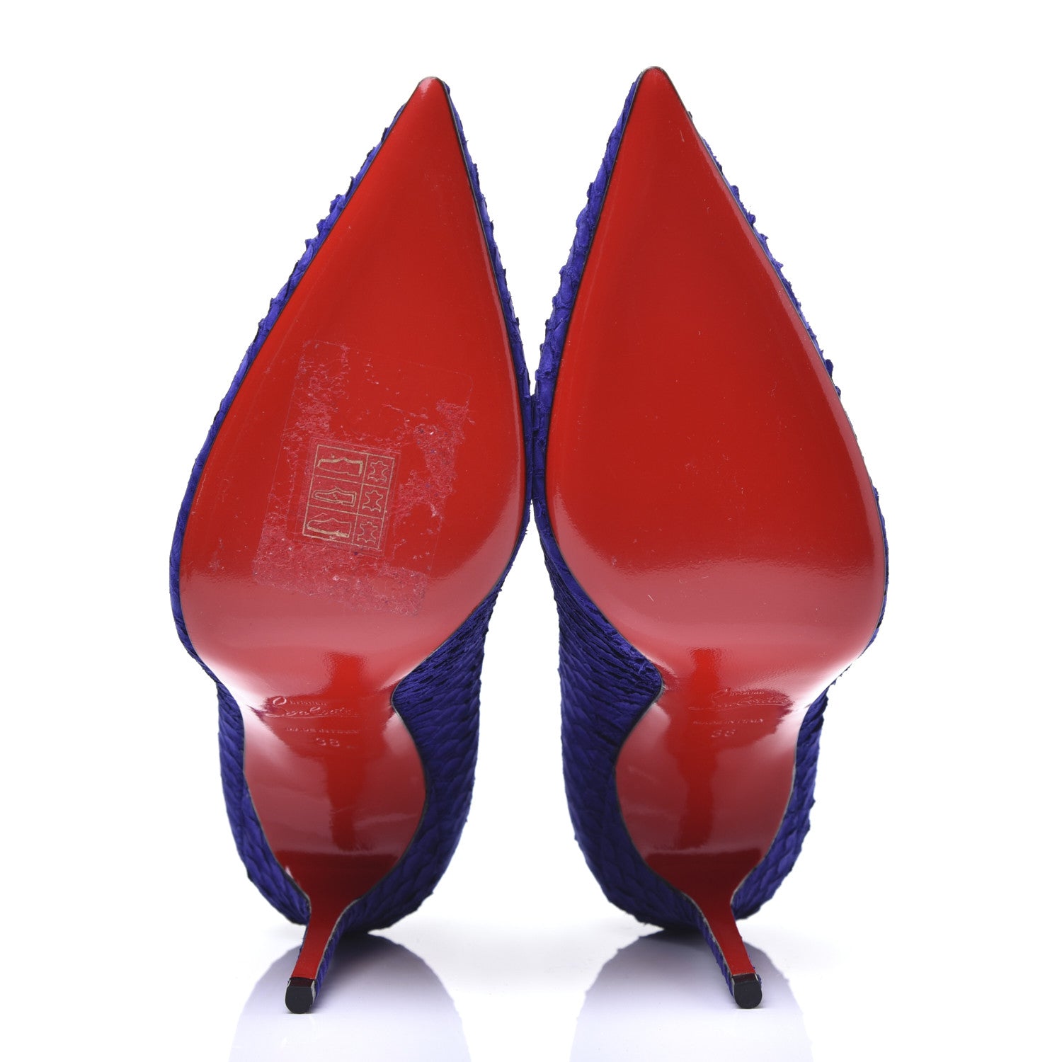 Christian Louboutin Watersnake Nubuck Decollete 554 100 Pumps 38 Purple Pop 7 of 10