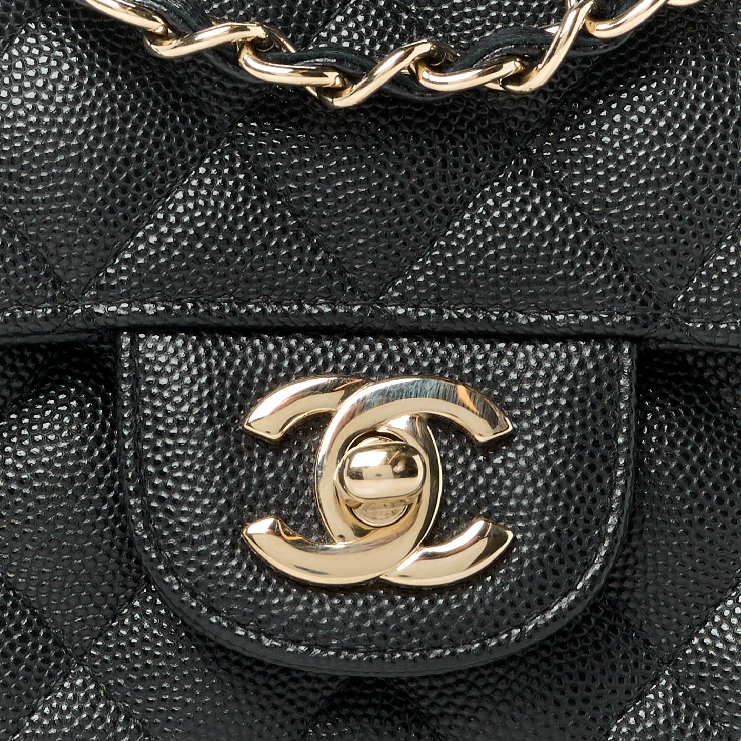 Caviar Quilted Mini Square Flap Black