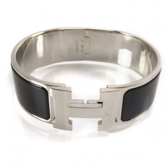 Enamel Clic Clac H Bracelet Wide PM Black