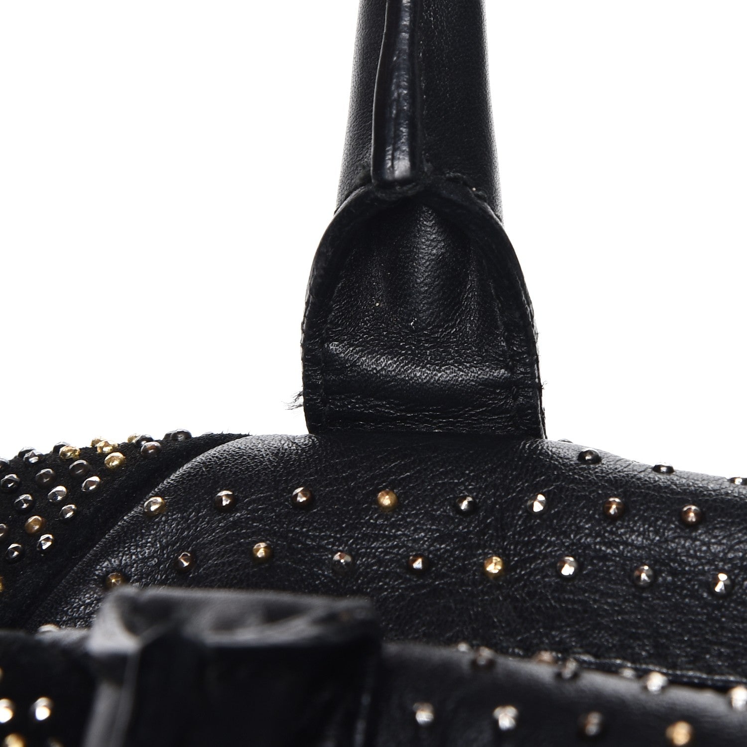 Saint Laurent Calfskin Rock Studded Easy Sac Black 13 of 17