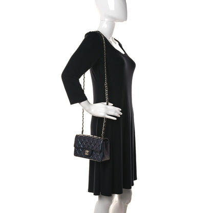 Chanel Iridescent Lambskin Quilted Mini Rectangular Flap Black 2 of 14