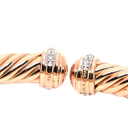 David Yurman 18K Rose Gold Diamond 7mm Cablespira Bracelet 5 of 5