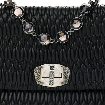 Miu Miu Nappa Matelasse Crystal Flap Clutch Black 7 of 12