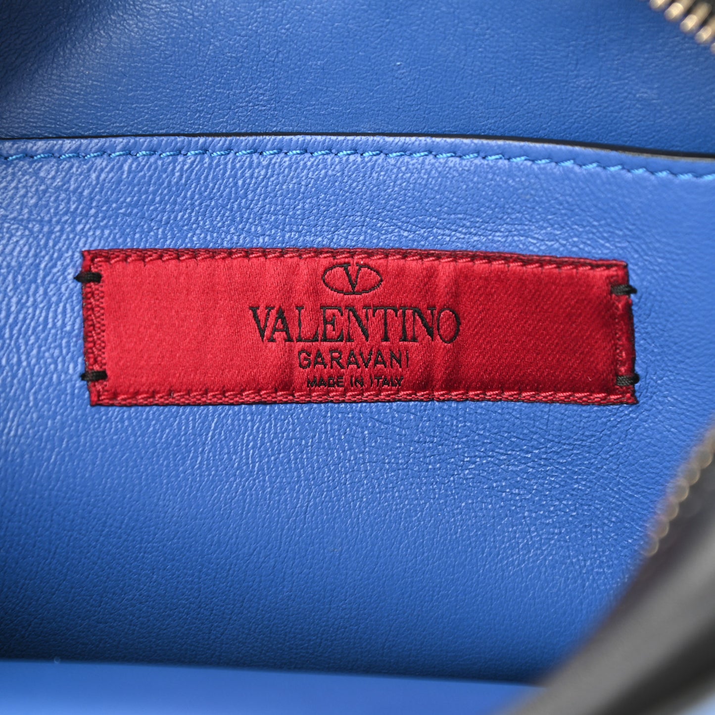 Calfskin Rockstud Camera Crossbody Bag Blue Black