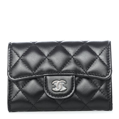 Chanel Lambskin Quilted Flap Card Holder Wallet So Black 1 of 4