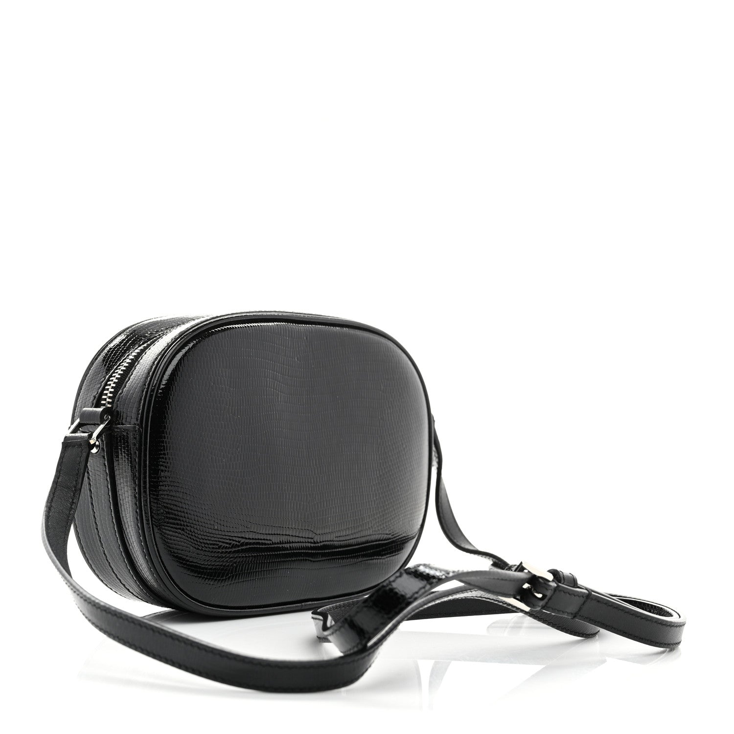 Saint Laurent Calfskin Lizard Embossed Le 61 Camera Bag Black 3 of 10
