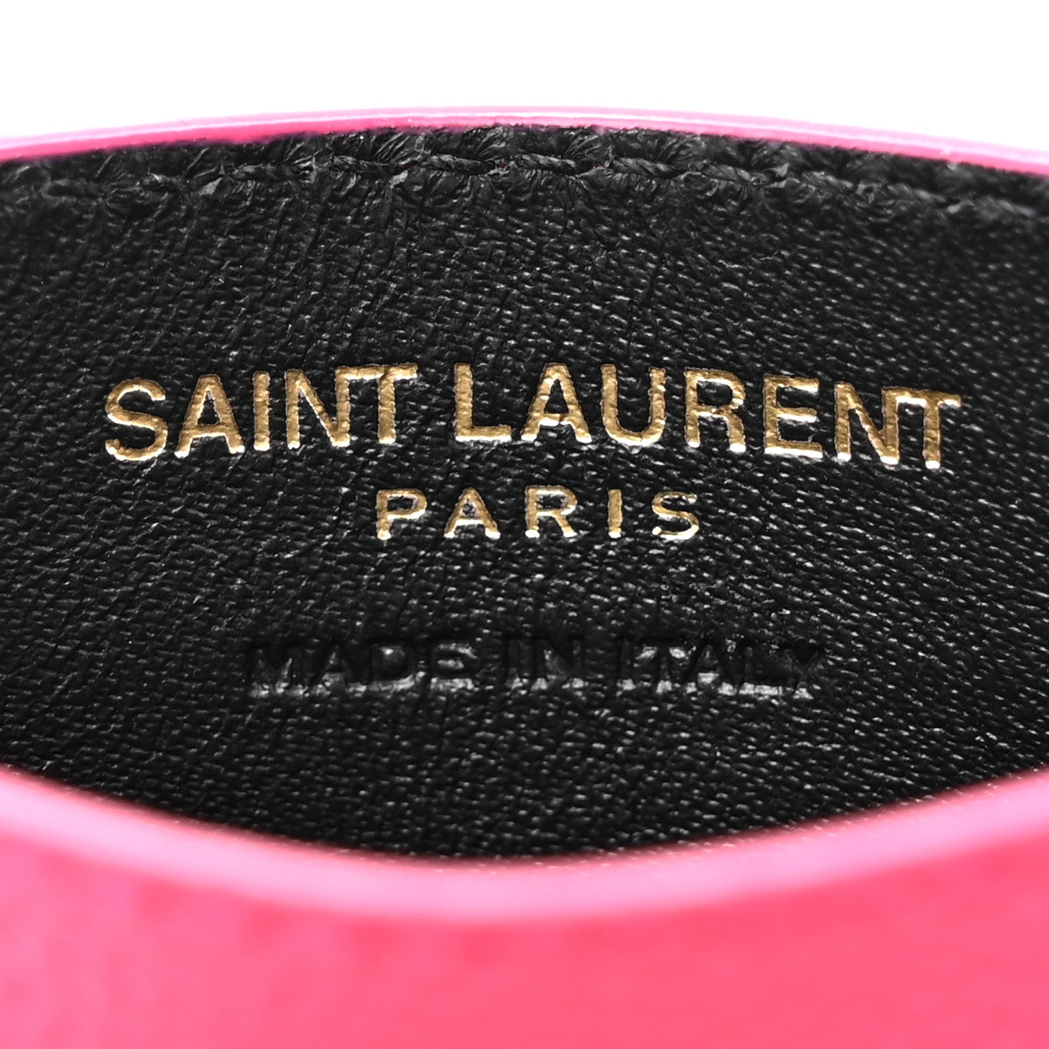 Saint Laurent Grain De Poudre Matelasse Chevron Monogram Credit Card Case Fresh Fuxia 6 of 8