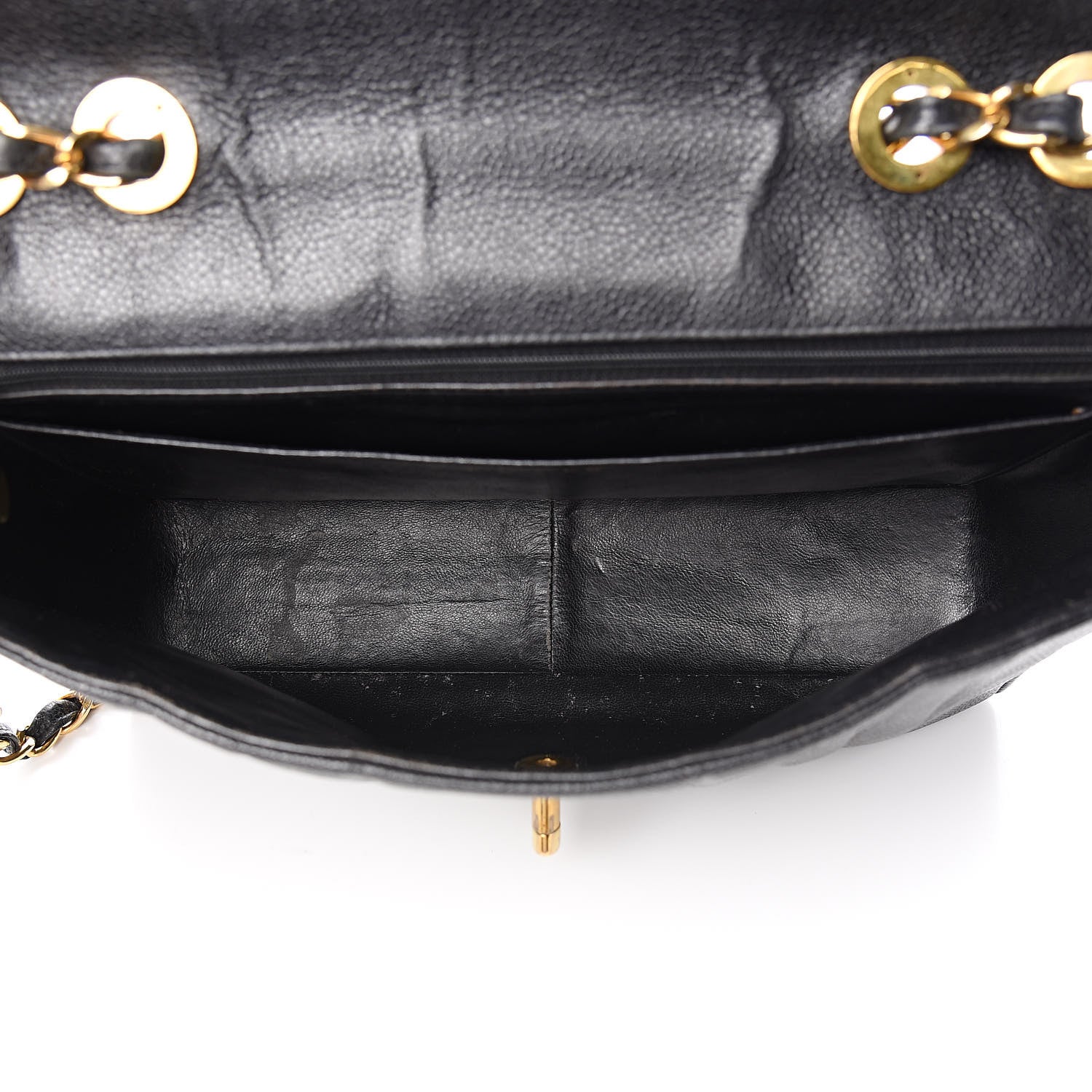 Chanel Caviar Vertical Quilted Jumbo Single Flap Black 5 of 15