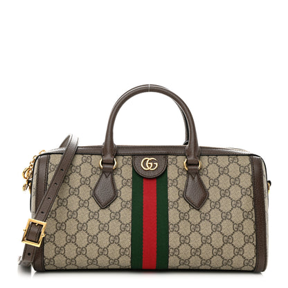 Gucci GG Supreme Monogram Web Medium Ophidia Boston Brown 1 of 11