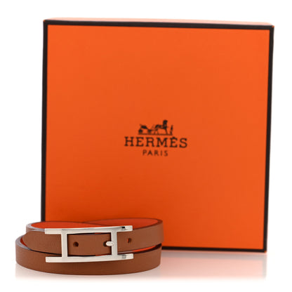 Hermes Swift Hapi 3 MM Triple Tour Bracelet T2 Orange 5 of 5