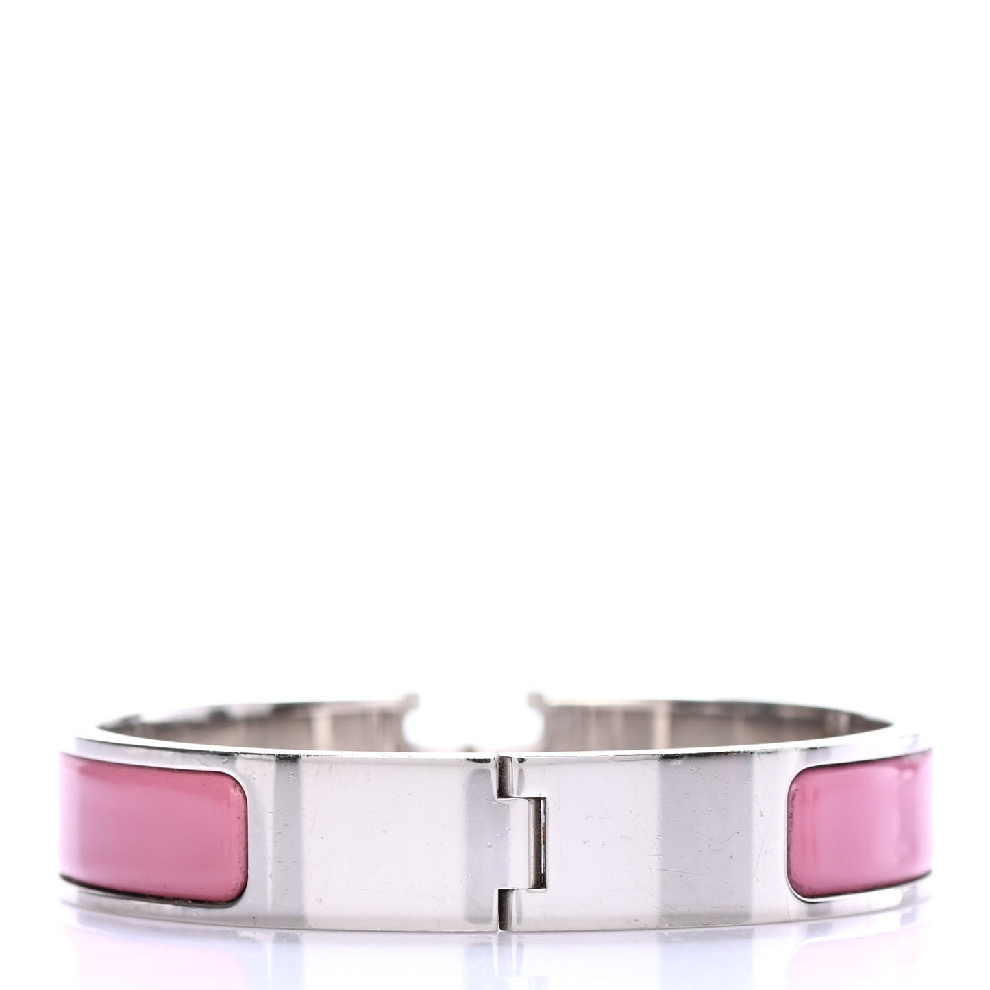 Enamel Narrow Clic Clac H Bracelet PM Rose Flamingo