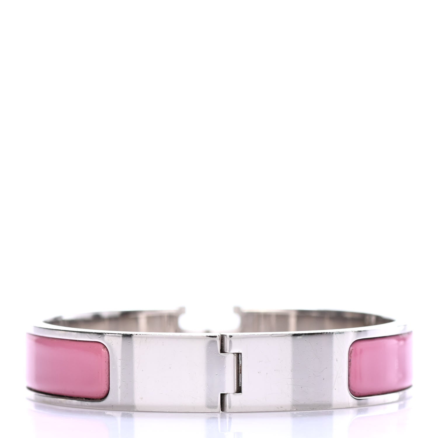 Hermes Enamel Narrow Clic Clac H Bracelet PM Rose Flamingo 3 of 4