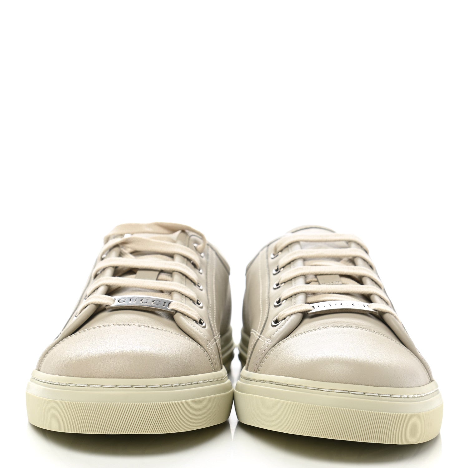 Gucci Calfskin Miro Soft Mens Lace Up Sneakers 8.5 Mystic White 2 of 9