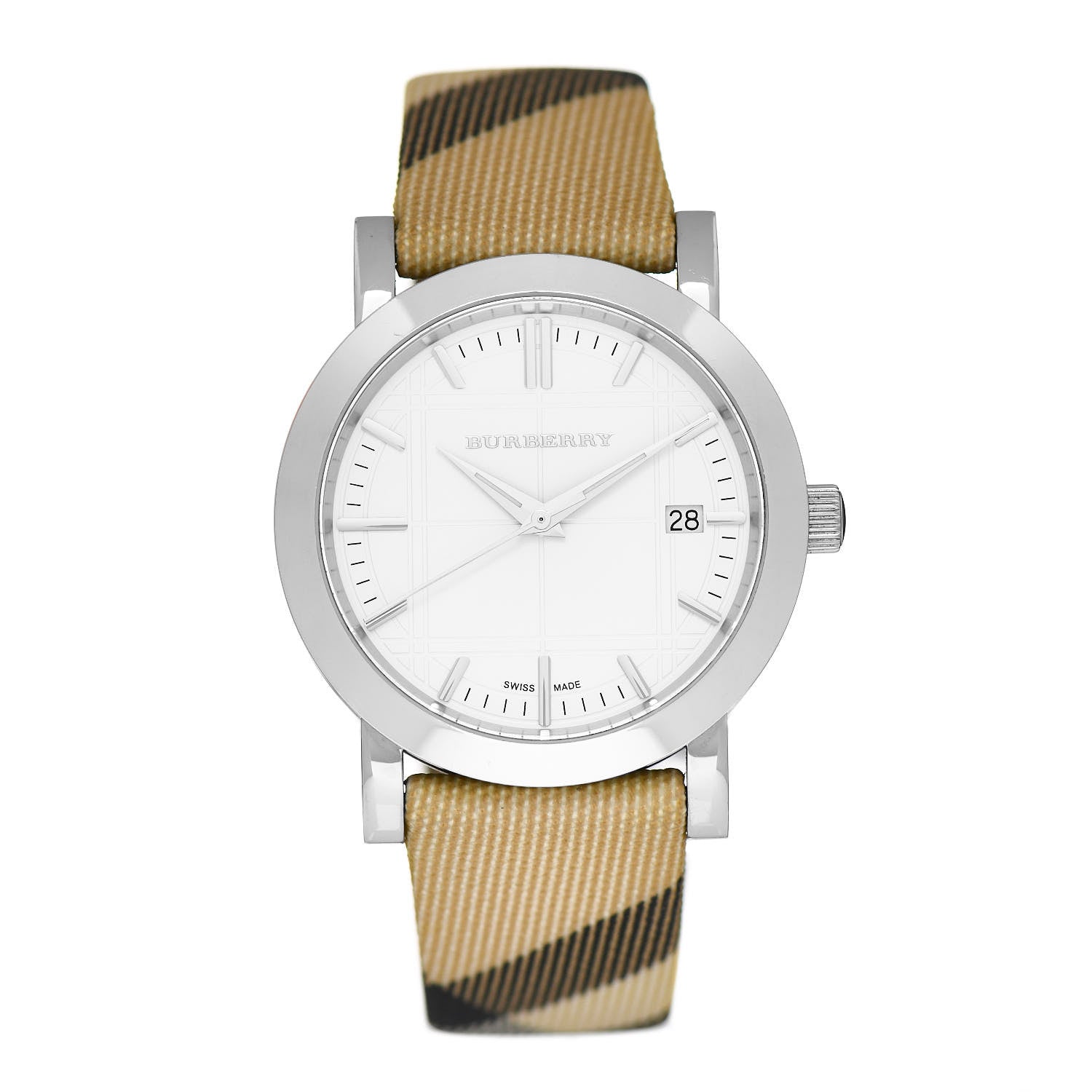 Burberry Stainless Steel Calfskin 38mm Heritage Nova Check Quartz Watch BU1390 1 of 5