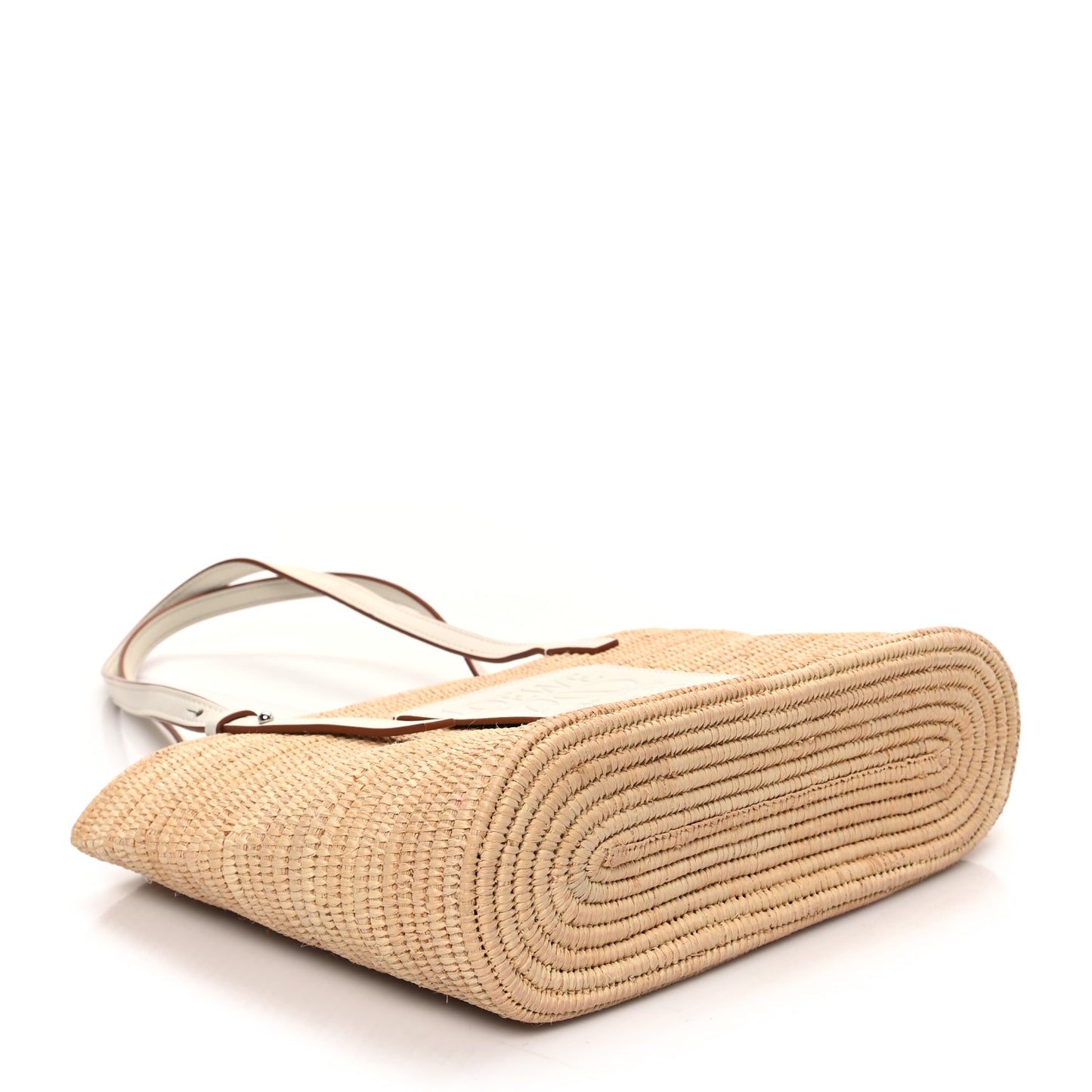 Raffia Square Small Basket Tote Bag Natural White