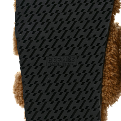 Hermes Woolskin Mens Chypre Sandals 42.5 Beige Gobi 6 of 8
