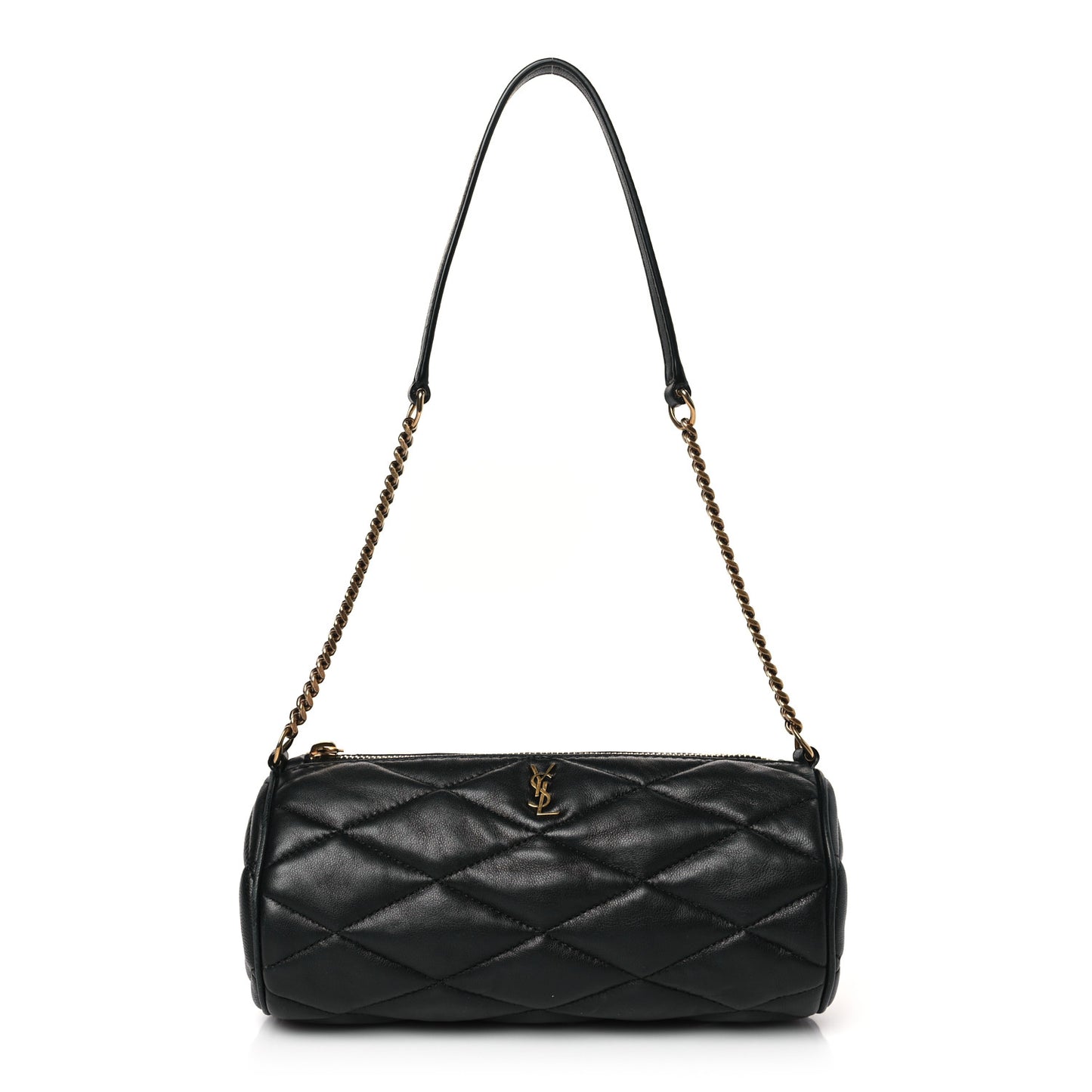 Lambskin Monogram Mini Sade Tube Bag Black