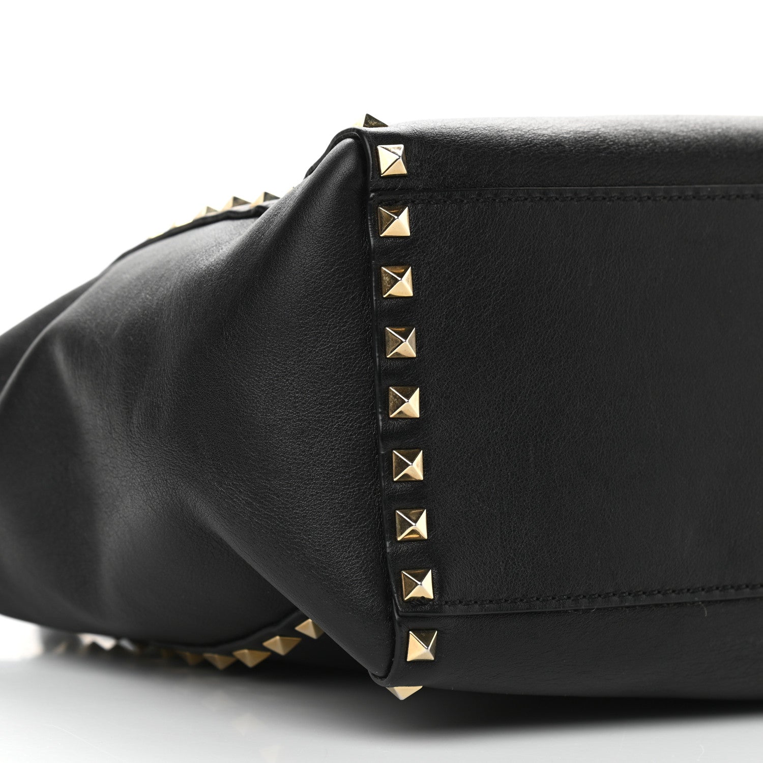 Valentino Garavani Vitello Rockstud Double Handle Tote Black 6 of 10