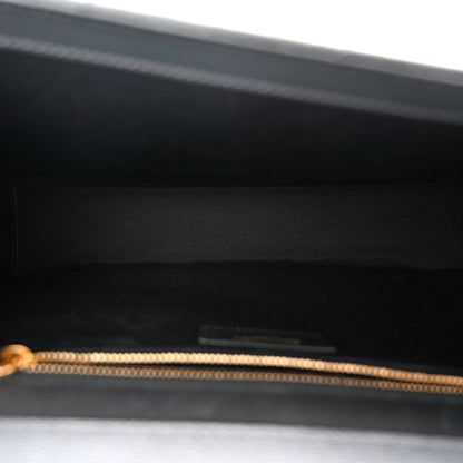 Saint Laurent Grain De Poudre Textured Mixed Matelasse Large Triquilt Monogram Satchel Storm 8 of 19