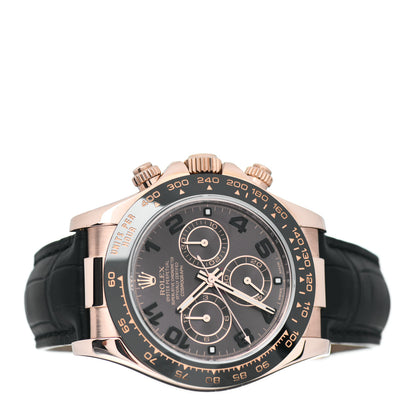 Rolex 18K Everose Gold Alligator 40mm Daytona Oyster Perpetual Watch Chocolate 116515 2 of 4