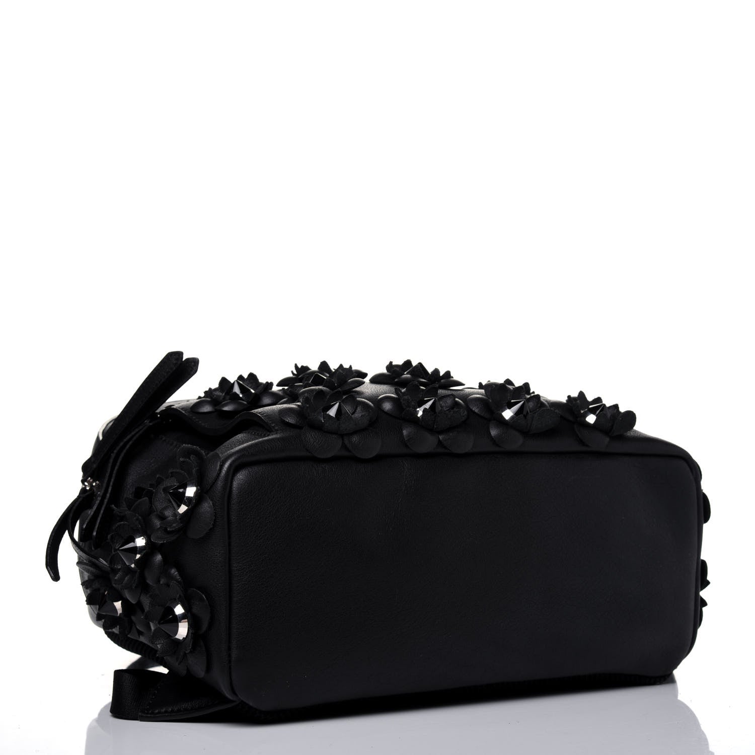 Fendi Vitello Dolce All Over Flowerland Large Backpack Black 3 of 13