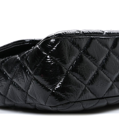 Chanel Crinkled Patent Quilted Jumbo Single Flap Black 8 of 9