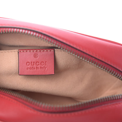 Gucci Calfskin Matelasse Mini GG Marmont Chain Shoulder Bag Hibiscus Red 6 of 10