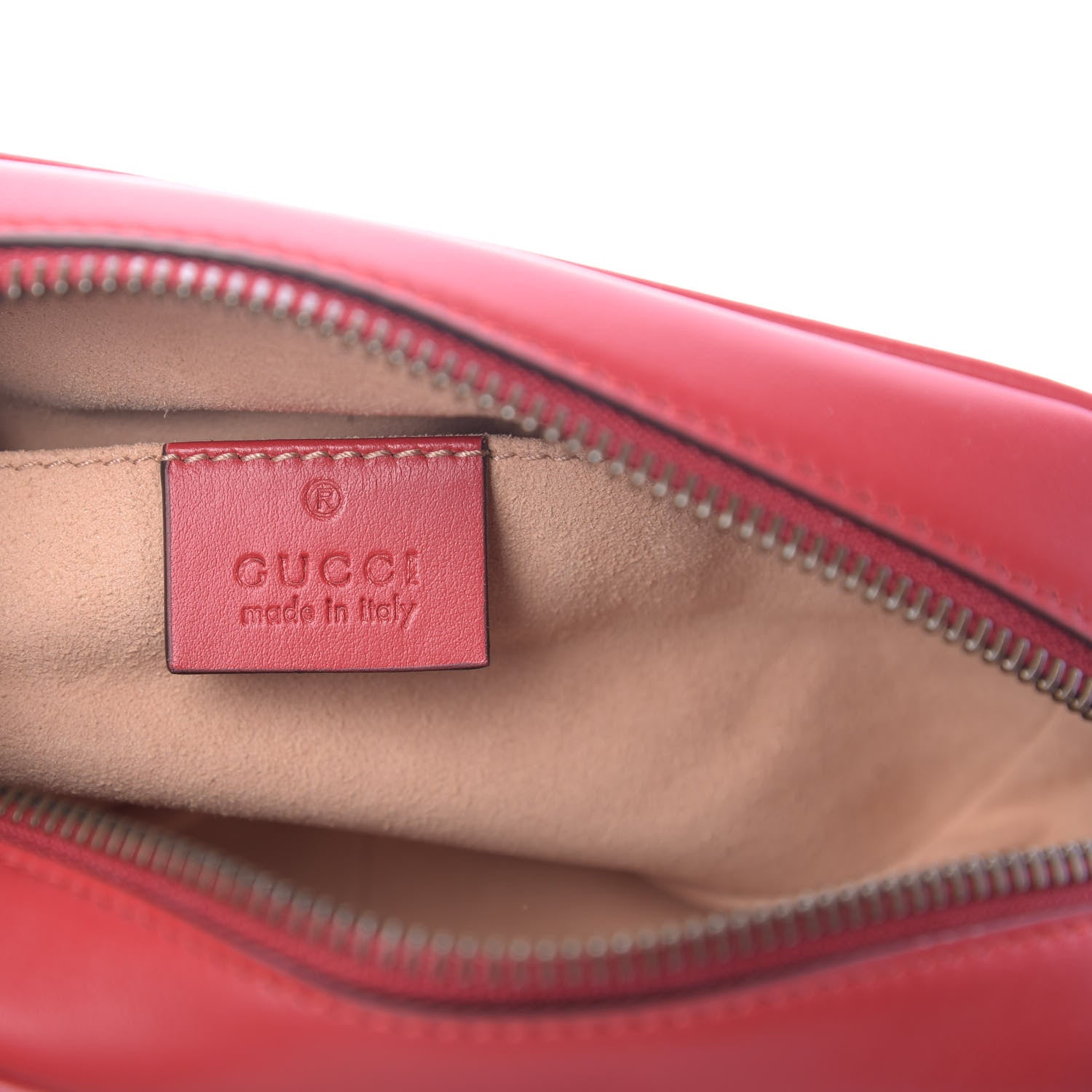 Gucci Calfskin Matelasse Mini GG Marmont Chain Shoulder Bag Hibiscus Red 6 of 10