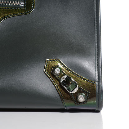 Balenciaga Smooth Calfskin Metallic Patent Giant 12 Silver Hardware City Vert Poker Fonce 8 of 14