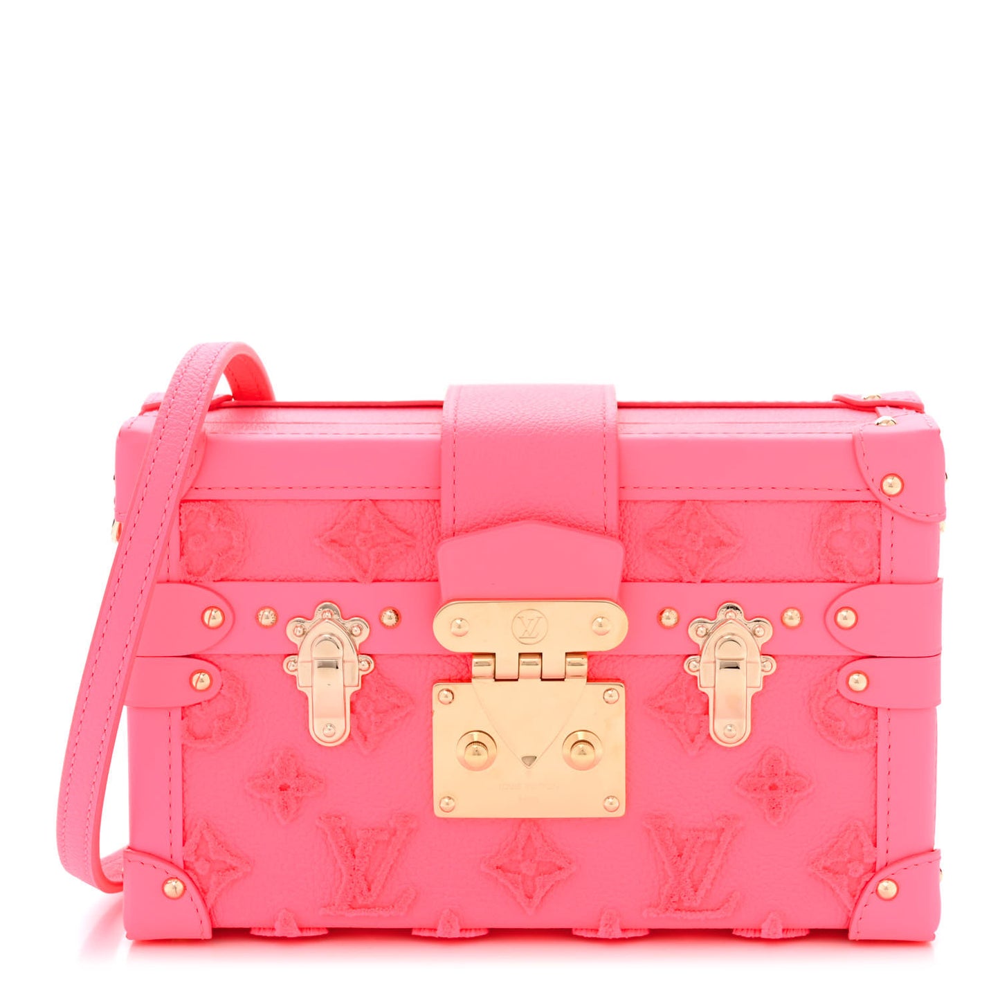 Monogram Tuffetage Petite Malle Rose Fluo