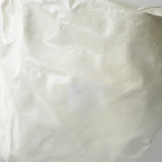 Lambskin Large Rock and Chain Hobo White