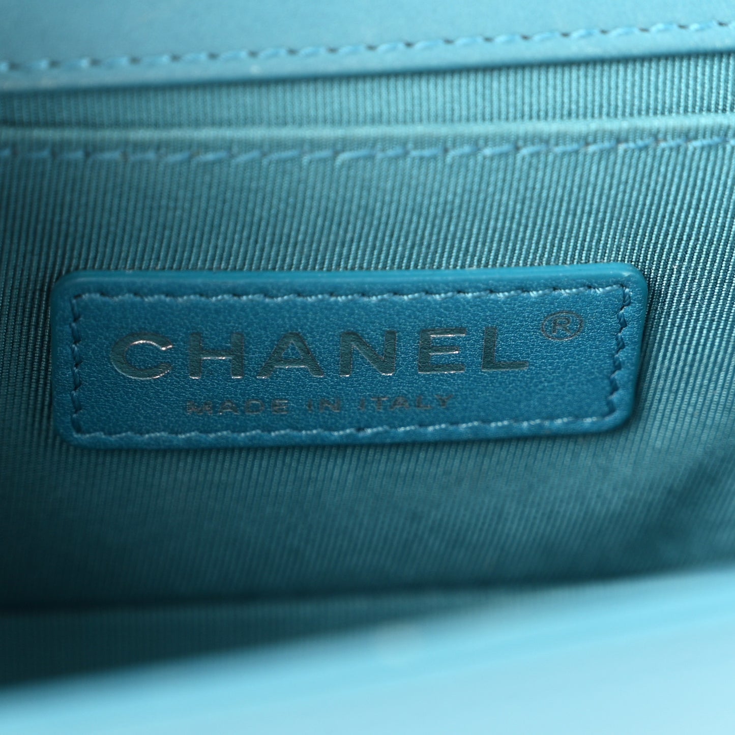 Lambskin Quilted Small Boy Flap Dark Turquoise