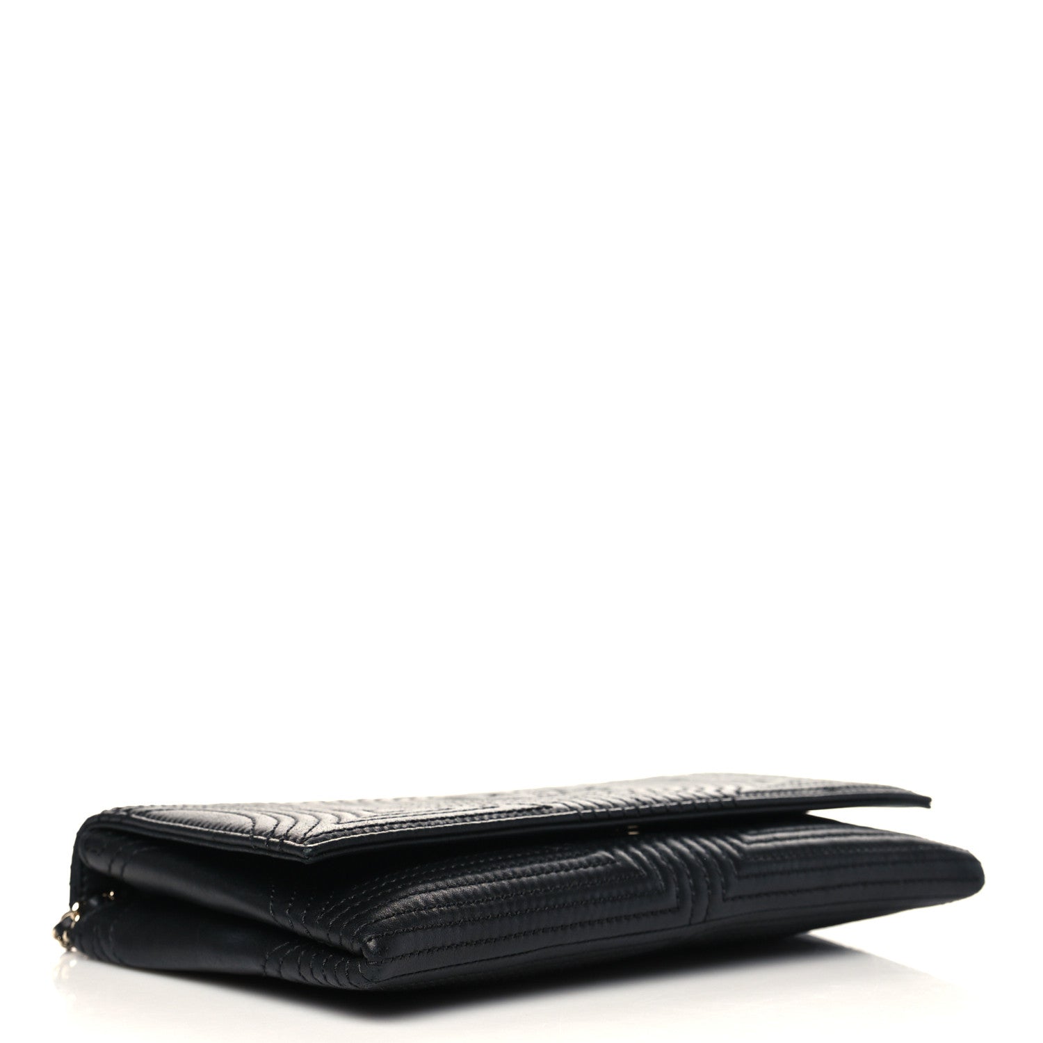 Chanel Calfskin Korean Garden Clutch With Chain Black 4 of 9