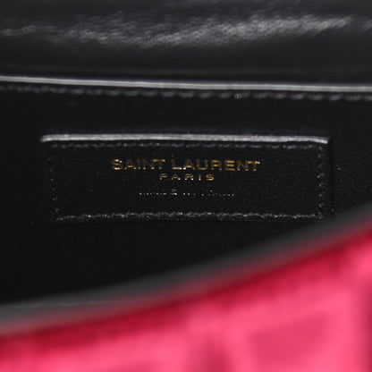 Saint Laurent Velvet Matelasse Vicky Chain Bag Burgundy 6 of 10