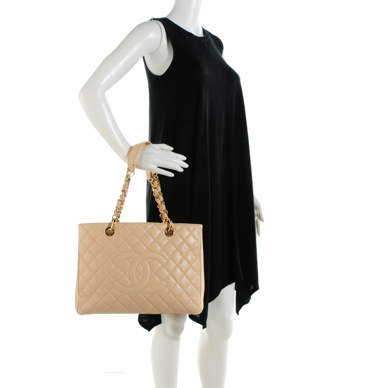 Chanel Caviar Quilted Grand Shopping Tote GST Beige Clair 2 of 8