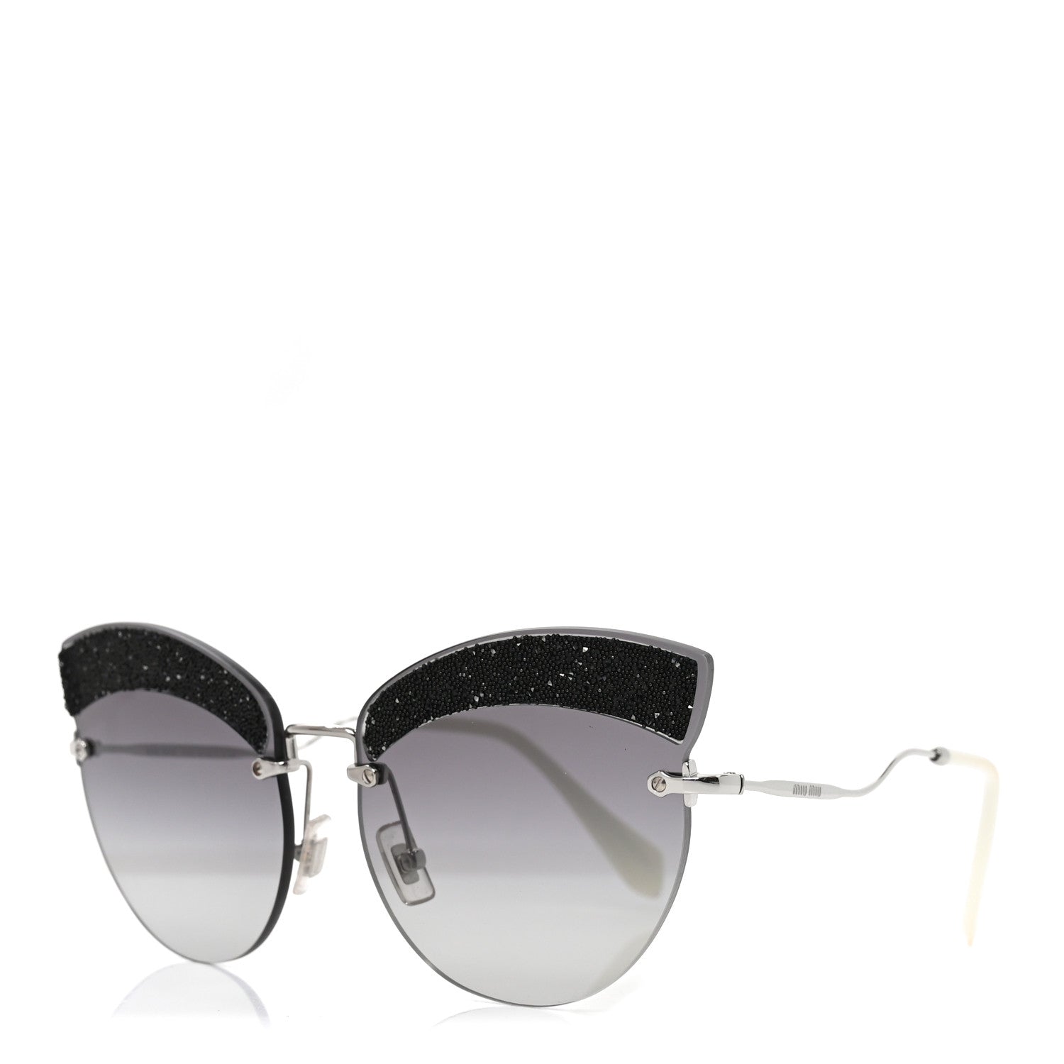 Miu Miu Acetate Glitter Cat Eye Sunglasses SMU58T Black 1 of 7