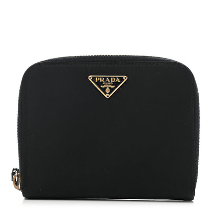 Prada Tessuto Nylon Compact Zip Around Wallet Black 1 of 9