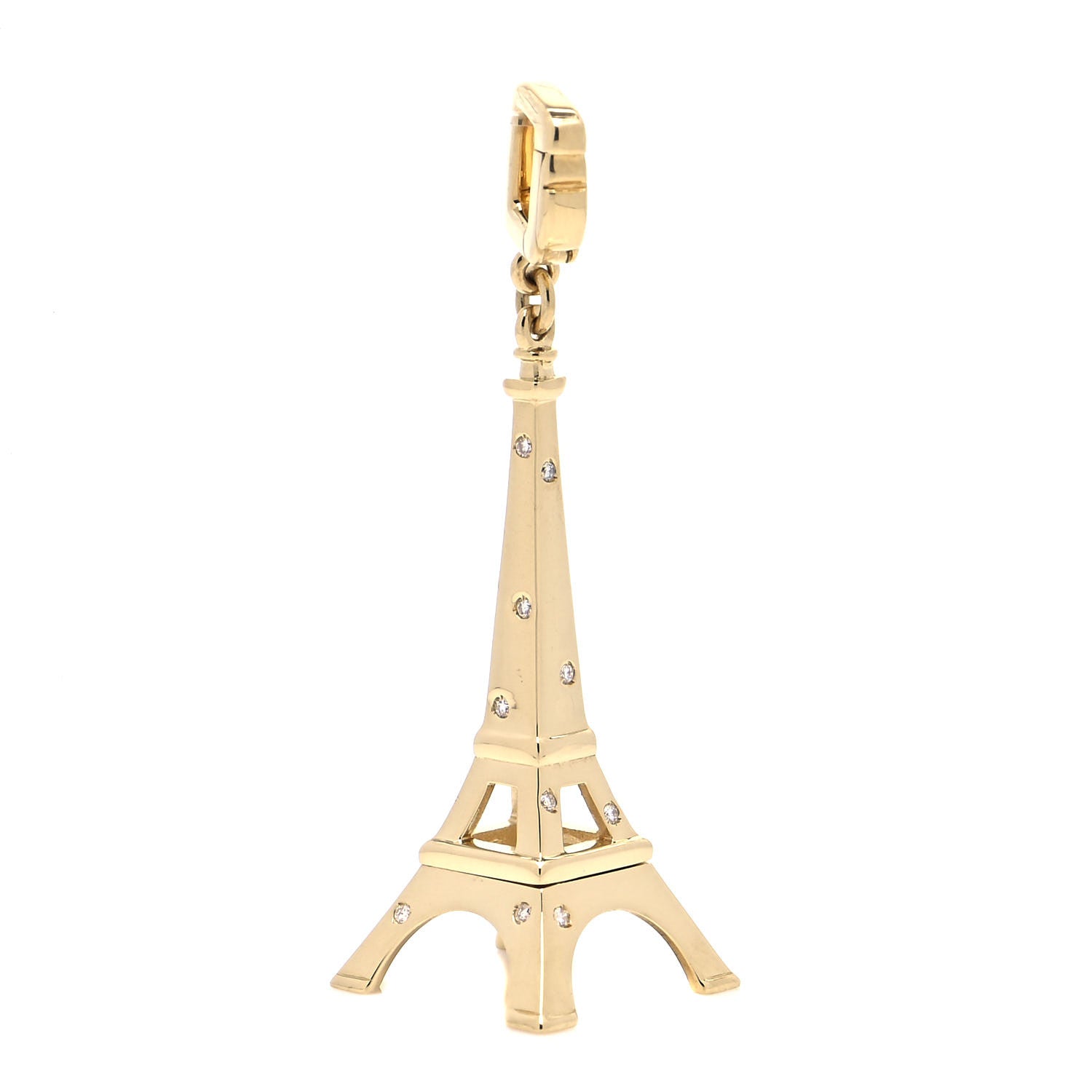 Louis Vuitton 18K Yellow Gold Diamond Eiffel Tower Charm 3 of 5