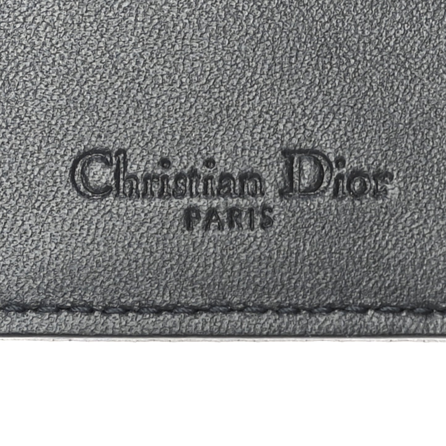 Metallic Patent Micro-Cannage Lady Dior Card Holder Silver