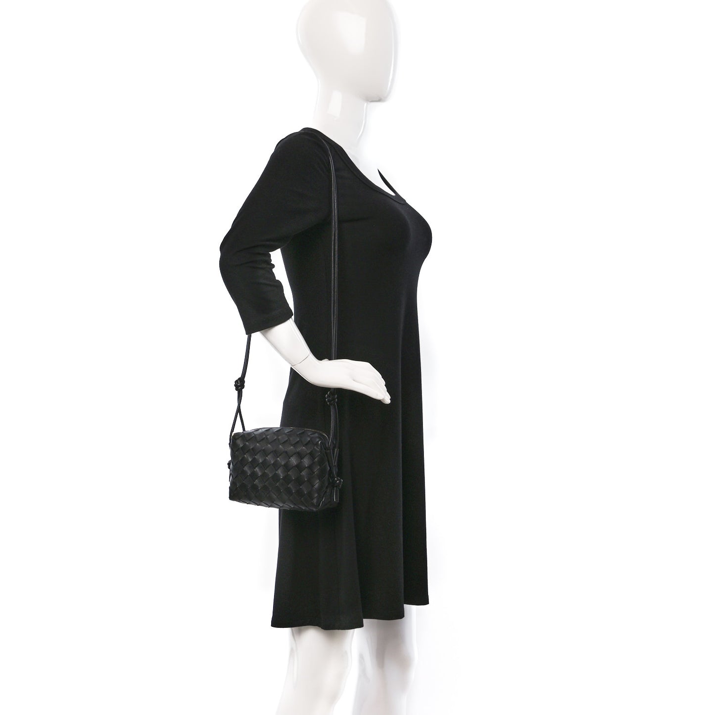 Nappa Intrecciato Mini Loop Camera Bag Black