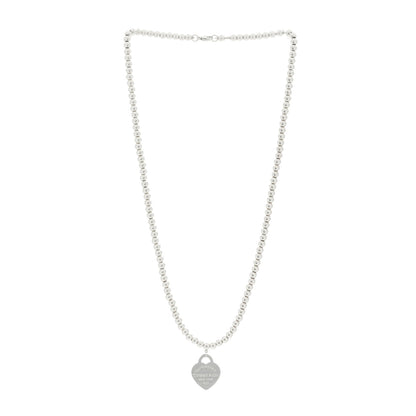 Tiffany Sterling Silver Return to Tiffany Heart Tag Bead Necklace 4 of 8