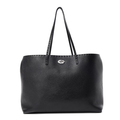 Fendi Cuoio Romano Selleria Bi-Color Large Carla Tote Black Mou 1 of 10