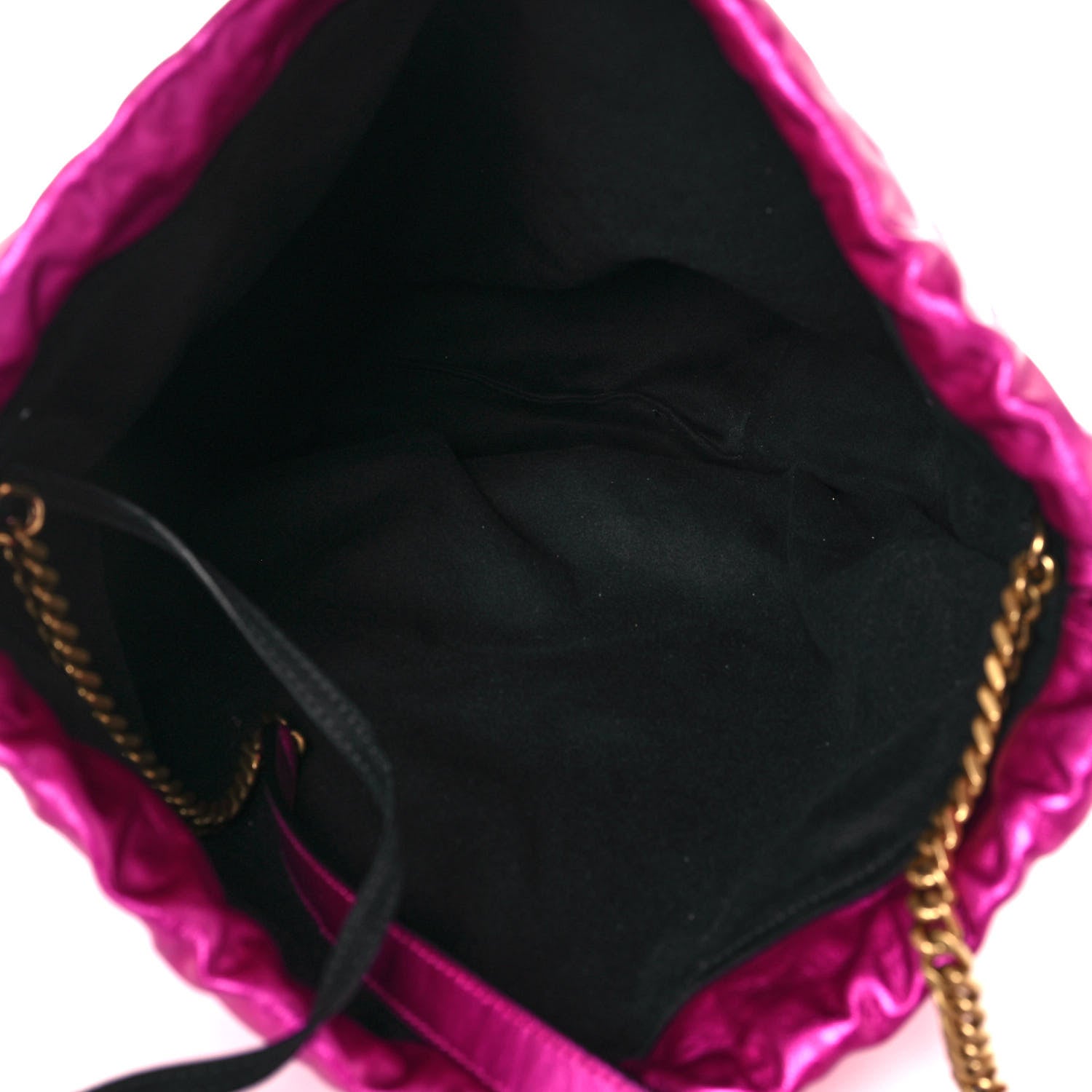 Saint Laurent Lambskin Teddy Drawstring Bag Fuchsia 6 of 11